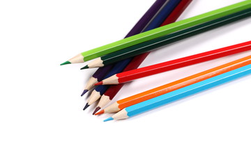 new color pencils isolated on white 