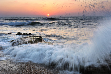 Mediterranean coast in southern Israel near the city of Ashkelon