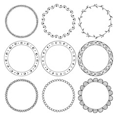 hand drawn round frames, circle ornaments