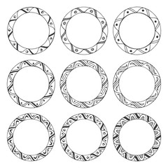 hand drawn round frames, circle ornaments
