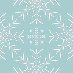 Christmas snowflakes seamless background. 