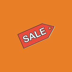 sale tag flat icon vector