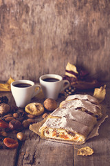 strudel with dried fruits