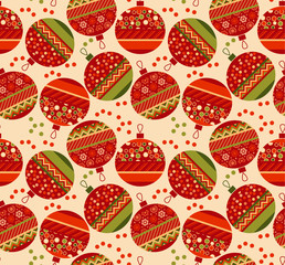 vintage ornament patchwork xmas bubbles seamless pattern. cosy C