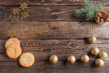Christmas Background.  Christmas Cookies. Horizontal.