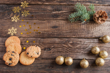 Christmas Background.  Christmas Cookies. Horizontal.
