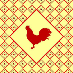 Cock silhouette pattern bird background