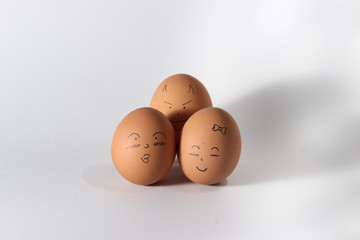 egg face isolated white background