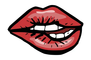 Fotobehang Lippen bijten © emieldelange