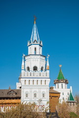 The White Tower and the wooden wall in the old Russian fortress