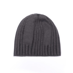 black knitted men's hat isolated on white