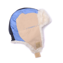 baby ear flaps hat isolated on white