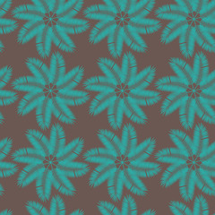 Naklejka na ściany i meble Palm Leaf Seamless Pattern Background. Vector Illustration.