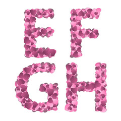 Valentine s Day Alphabet of Hearts Vector Illustration