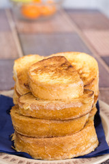 French toast closeup with copy space