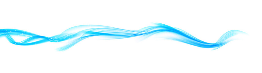 Set of Abstract Blue Wave Set on Transparent  Background. Vector