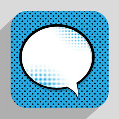 Speech Bubble Pop Art Background On Dot Background Vector Illust