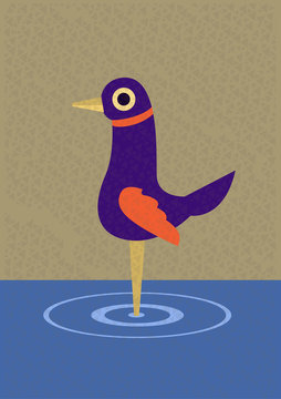 An aquatic bird. Vector illustration