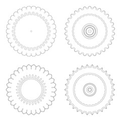 Vector circular design templates . Round decorative patterns. Set of creative Mandala isolated on white.