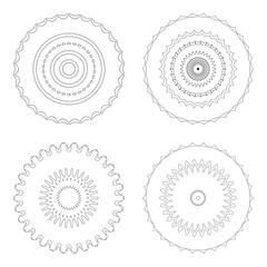 Vector circular design templates . Round decorative patterns. Set of creative Mandala isolated on white.