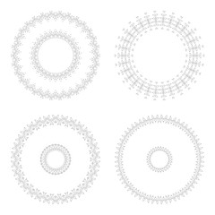 Vector circular design templates . Round decorative patterns. Set of creative Mandala isolated on white.