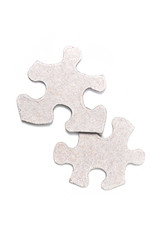 Two puzzle pieces isolated on white background