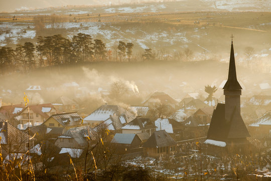 Wooden church in Ieud, Romania