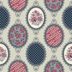 Seamless vintage pattern for fabric, wallpaper or scrapbook. Patchwork