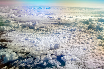 Sky and clouds from a plane over Montenegro 