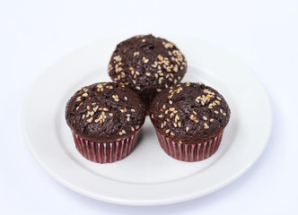 These cupcakes isolated on the white background.