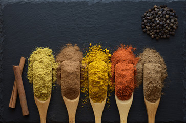 colorful herbs and spices