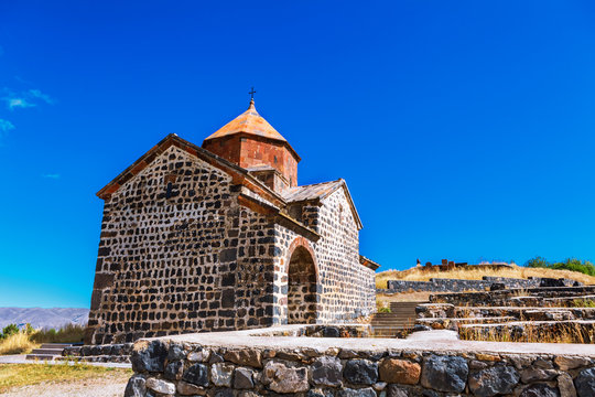 Scenic view of an old Sevanavank church in Sevan, Armenia