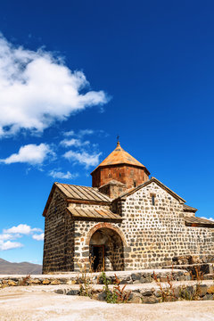 Scenic view of an old Sevanavank church in Sevan, Armenia