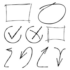 marker elements, highlighter, circle, rectangle, arrow