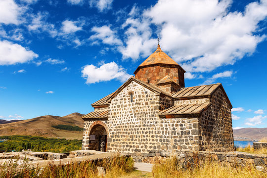 Scenic view of an old Sevanavank church in Sevan, Armenia