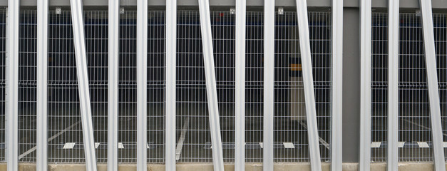  Steel mesh wall of underground parking