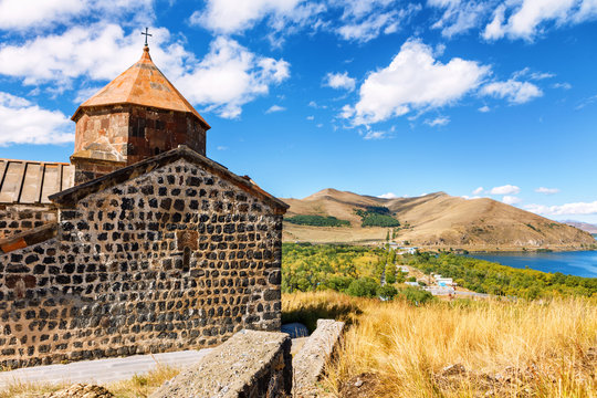 Scenic view of an old Sevanavank church in Sevan, Armenia