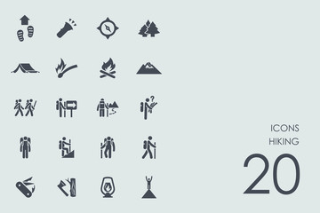 Set of hiking icons