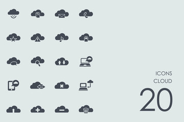 Set of cloud icons