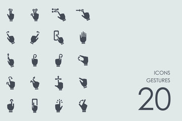 Set of gestures icons