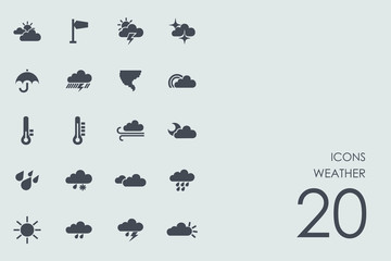 Set of weather icons - obrazy, fototapety, plakaty