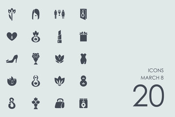 Set of March 8 icons