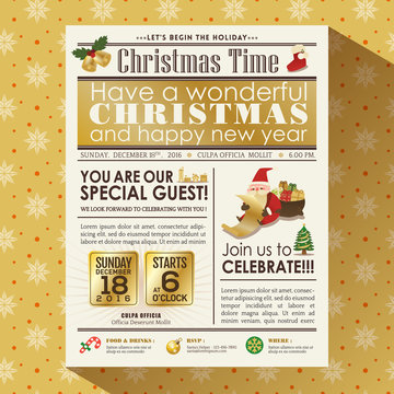 Christmas party newspaper poster