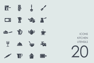 Set of kitchen utensils icons