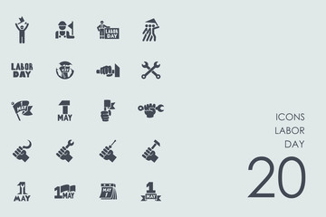 Obraz premium Set of labor day icons