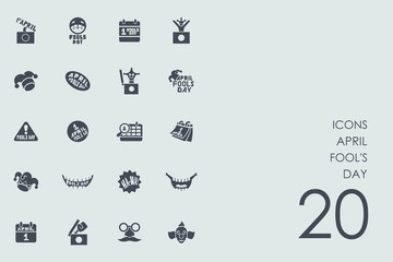 Fototapeta premium Set of april fool's day icons