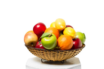 These fruits isolated on basket.