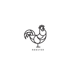 Fototapeta na wymiar Rooster icon. Flat line geometrical illustration of a cock for Year of the Rooster designs.