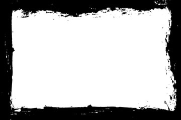 .Abstract grunge  brush strokes frame with rough edges texture.