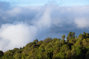 Mountain and cloud